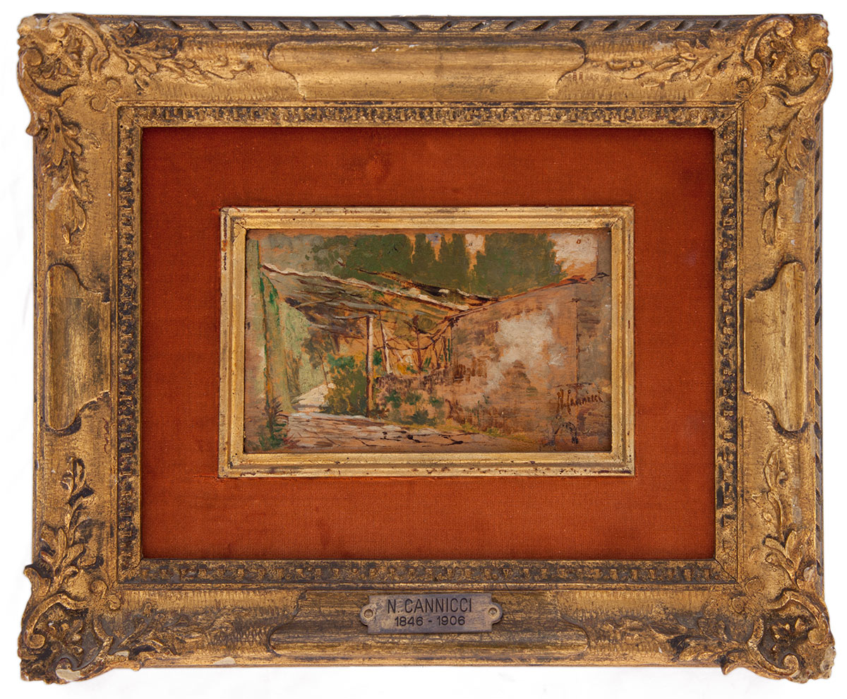 niccolo cannicci: Stradina di paese con porticato