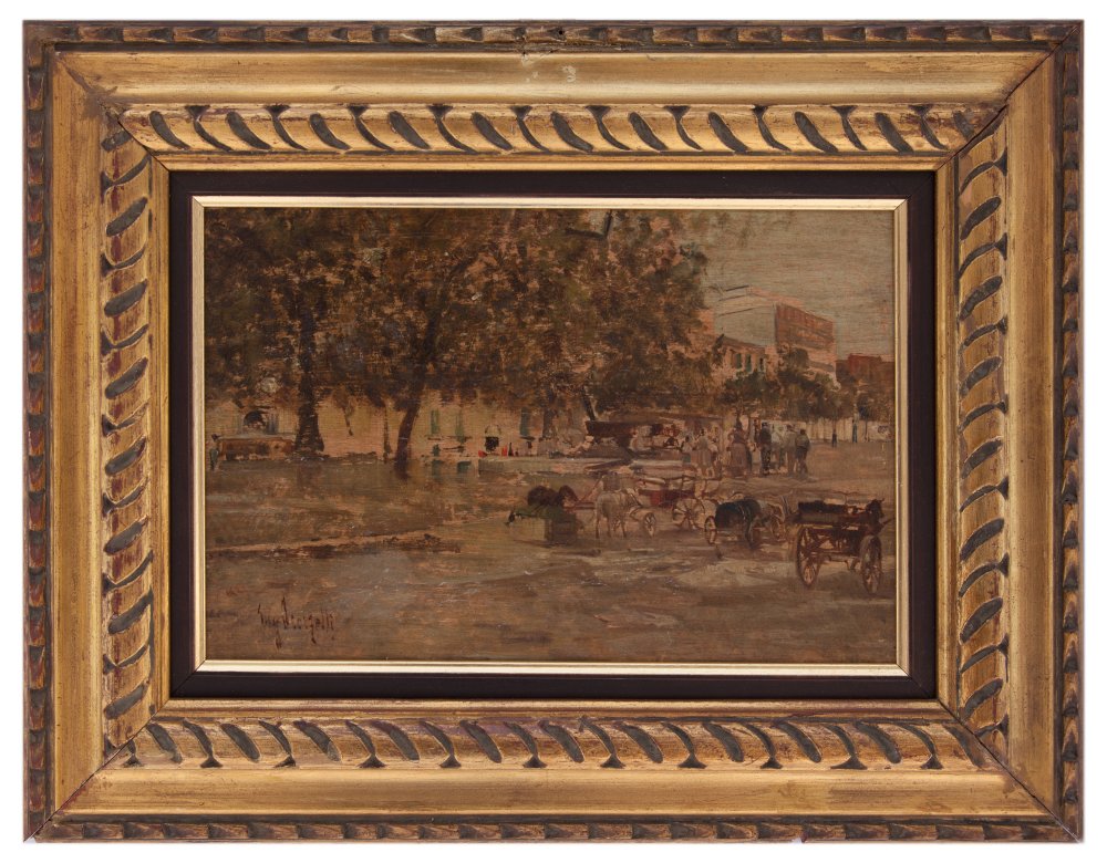 eugenio scorzelli: Piazza del mercato a Napoli