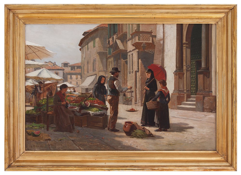 august fischer: Mercato in via Scala a Verona 