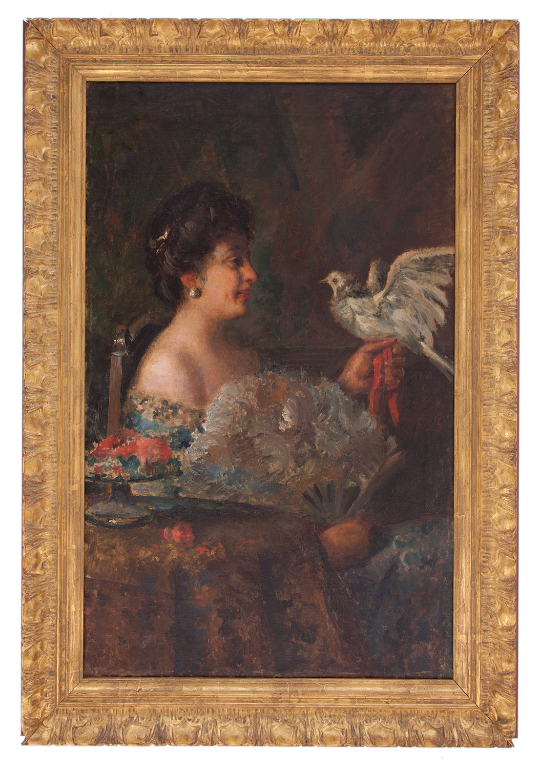 francesco netti: Donna con piccione