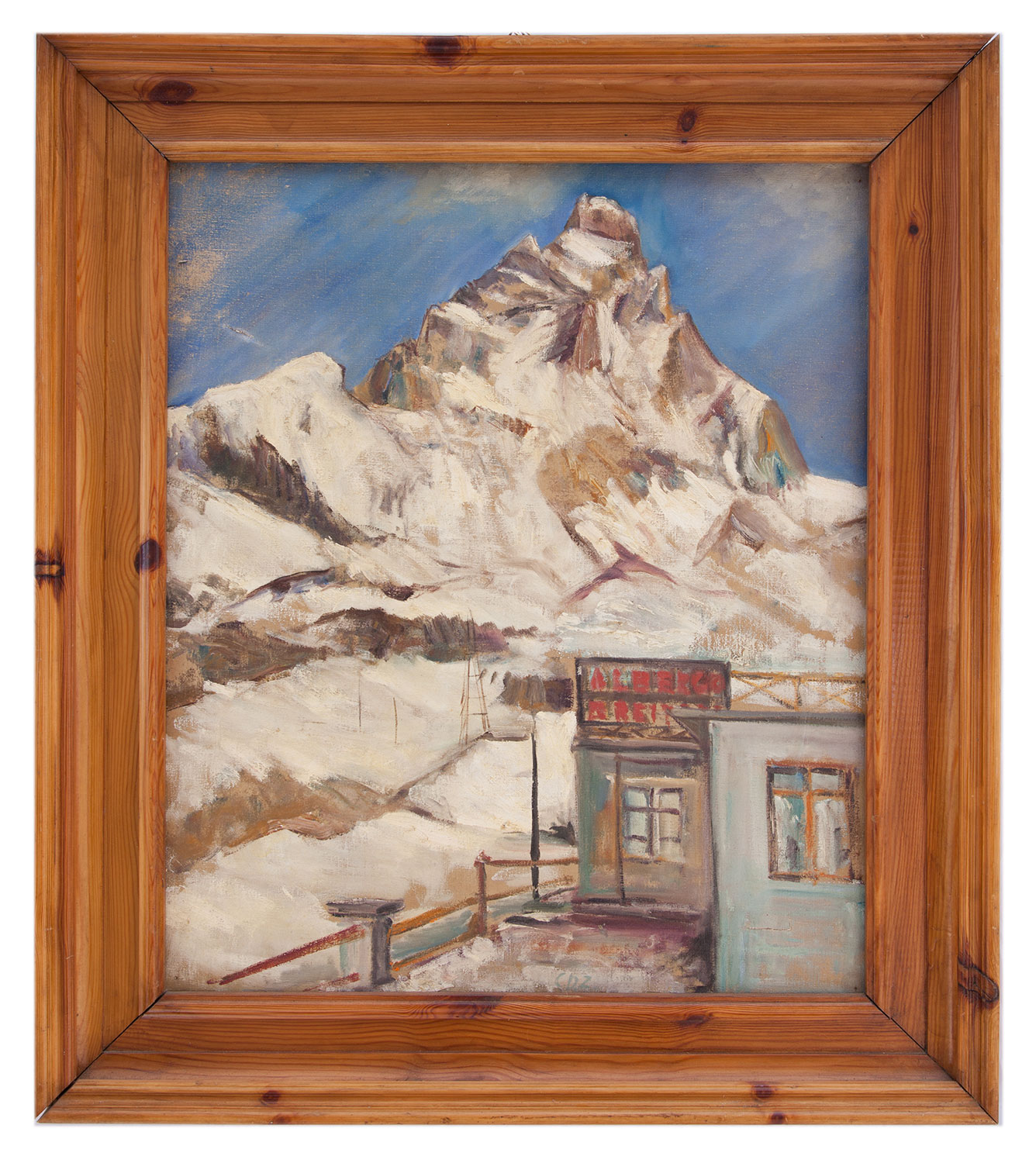 carlo dalla zorza: Il Cervino visto dall'Albergo Breithorn