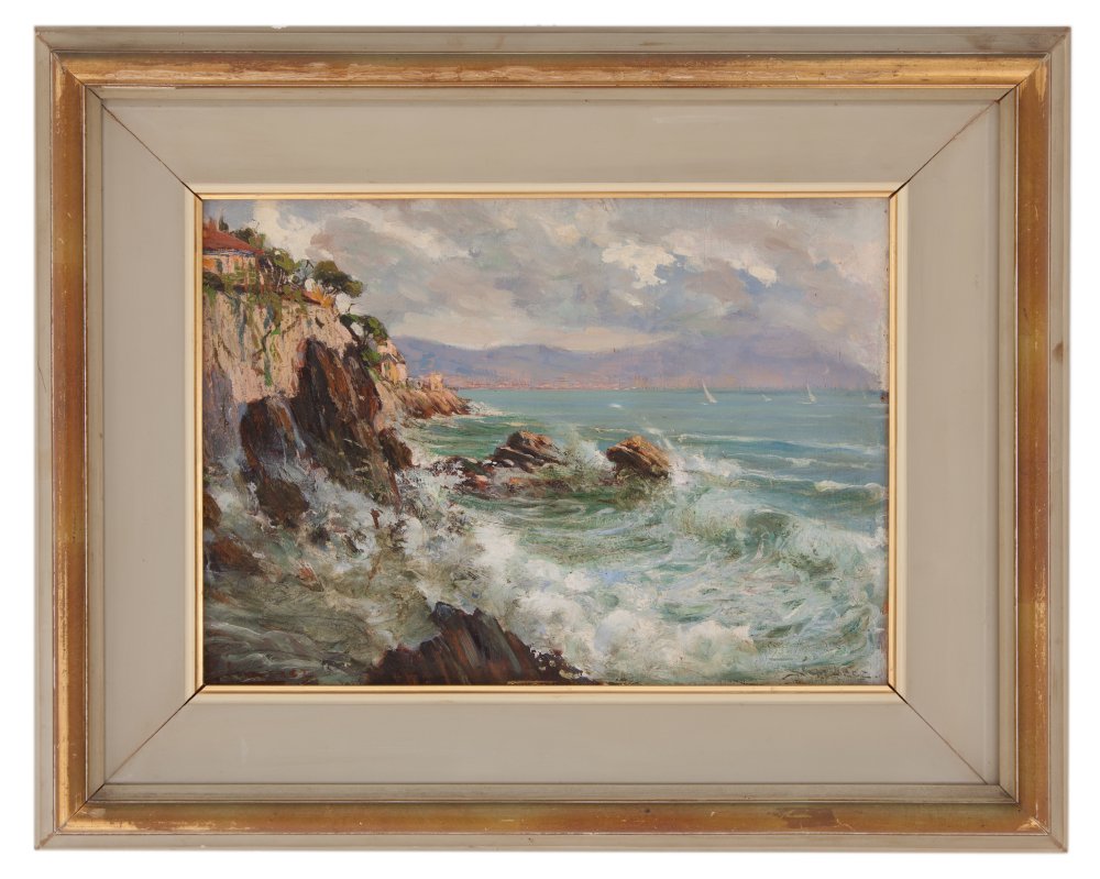remigio schmitzer: Mareggiata a Nervi 