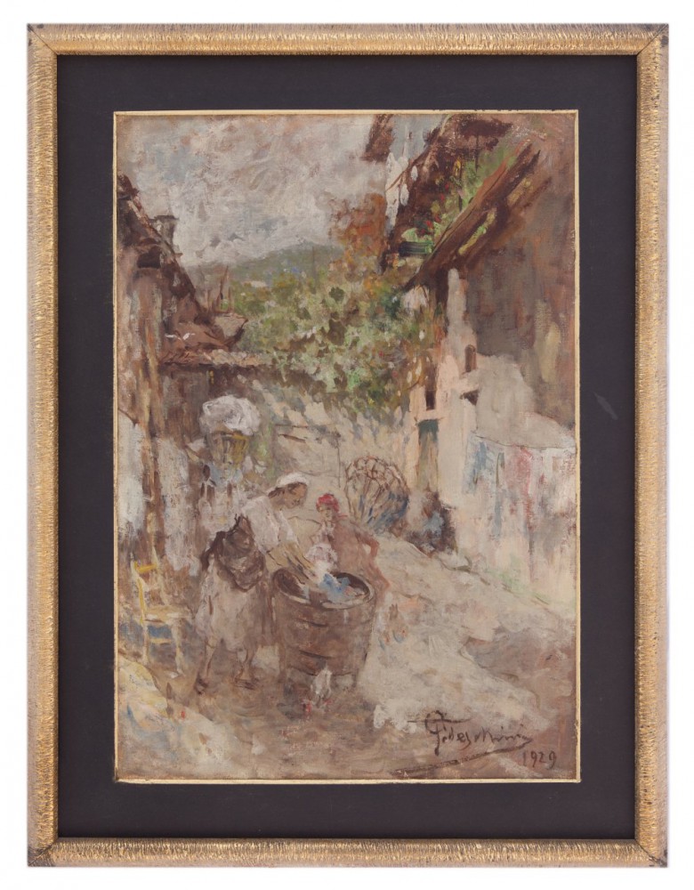 giovanni battista todeschini: Lavando i panni