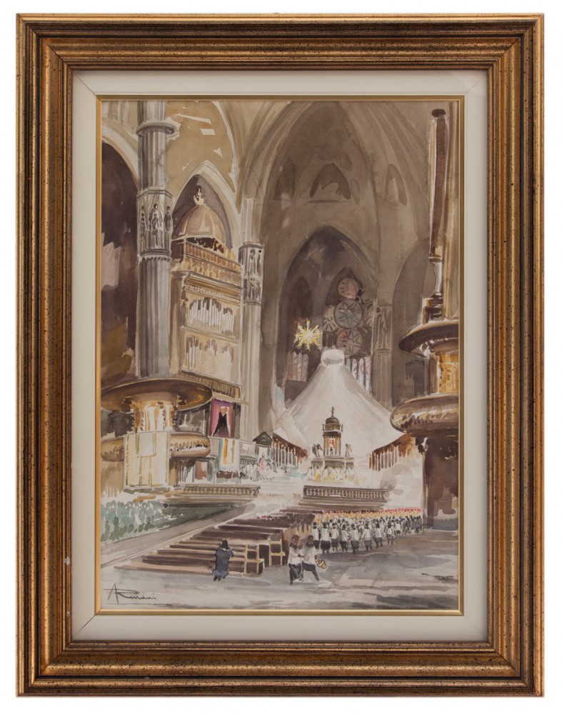 ernesto giuliano armani: Interno di chiesa