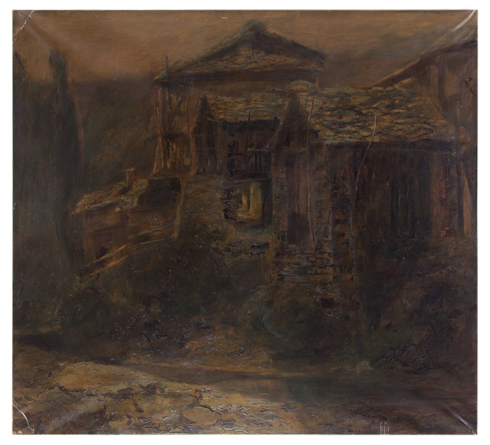 ugo martelli: Villaggio notturno, opera senza cornice