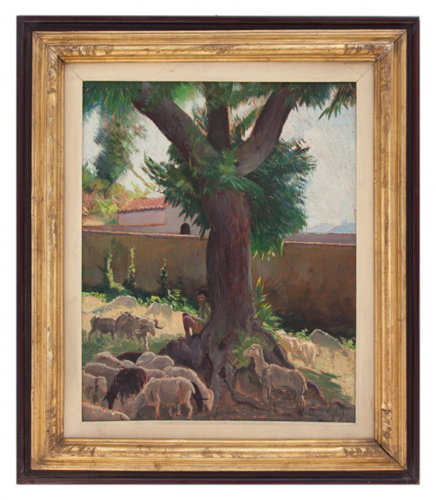 valentino ghiglia: Il guardiano del gregge (Pastorello)