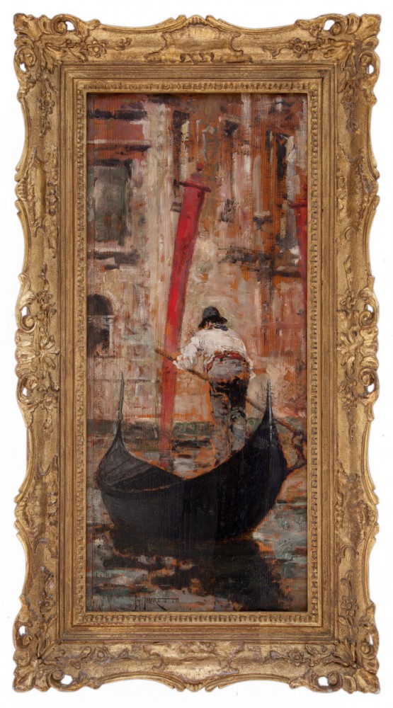 giacomo favretto: Gondoliere al traghetto della Maddalena