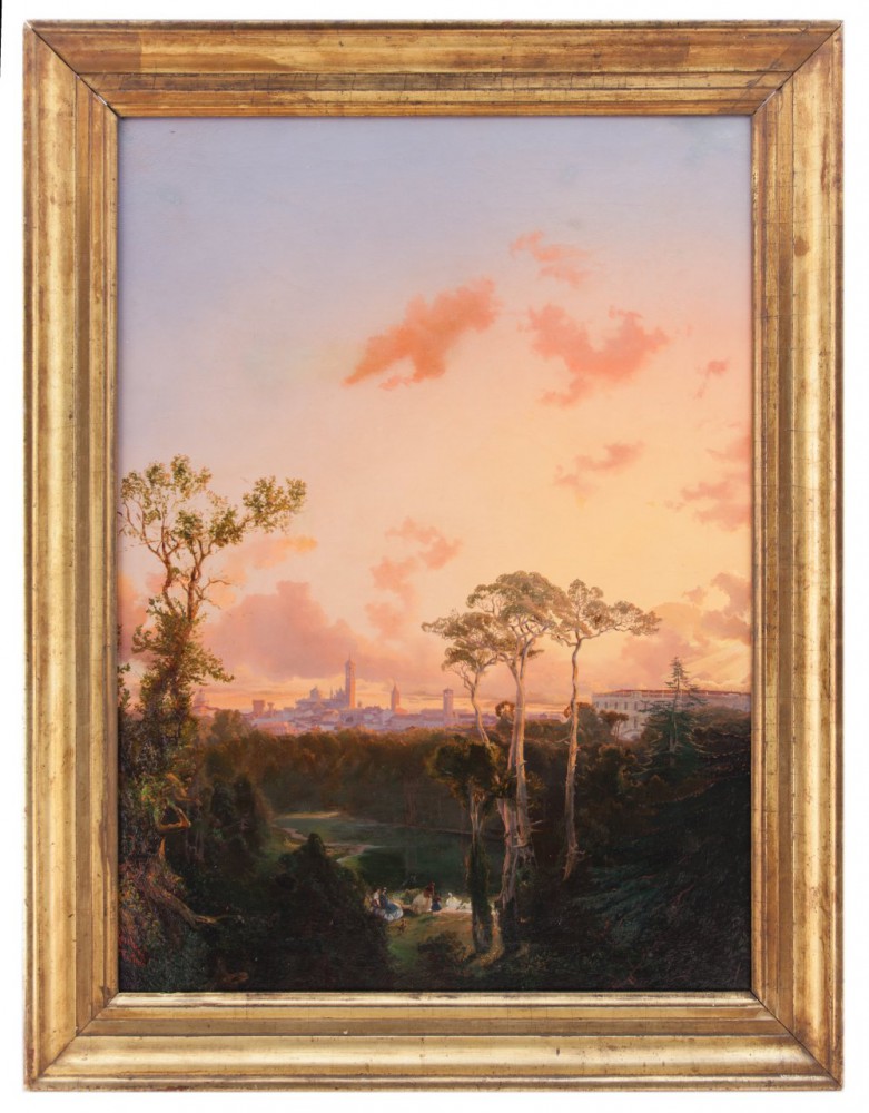 giacomo porchera: Tramonto del sole dai Reali giardini di Monza 