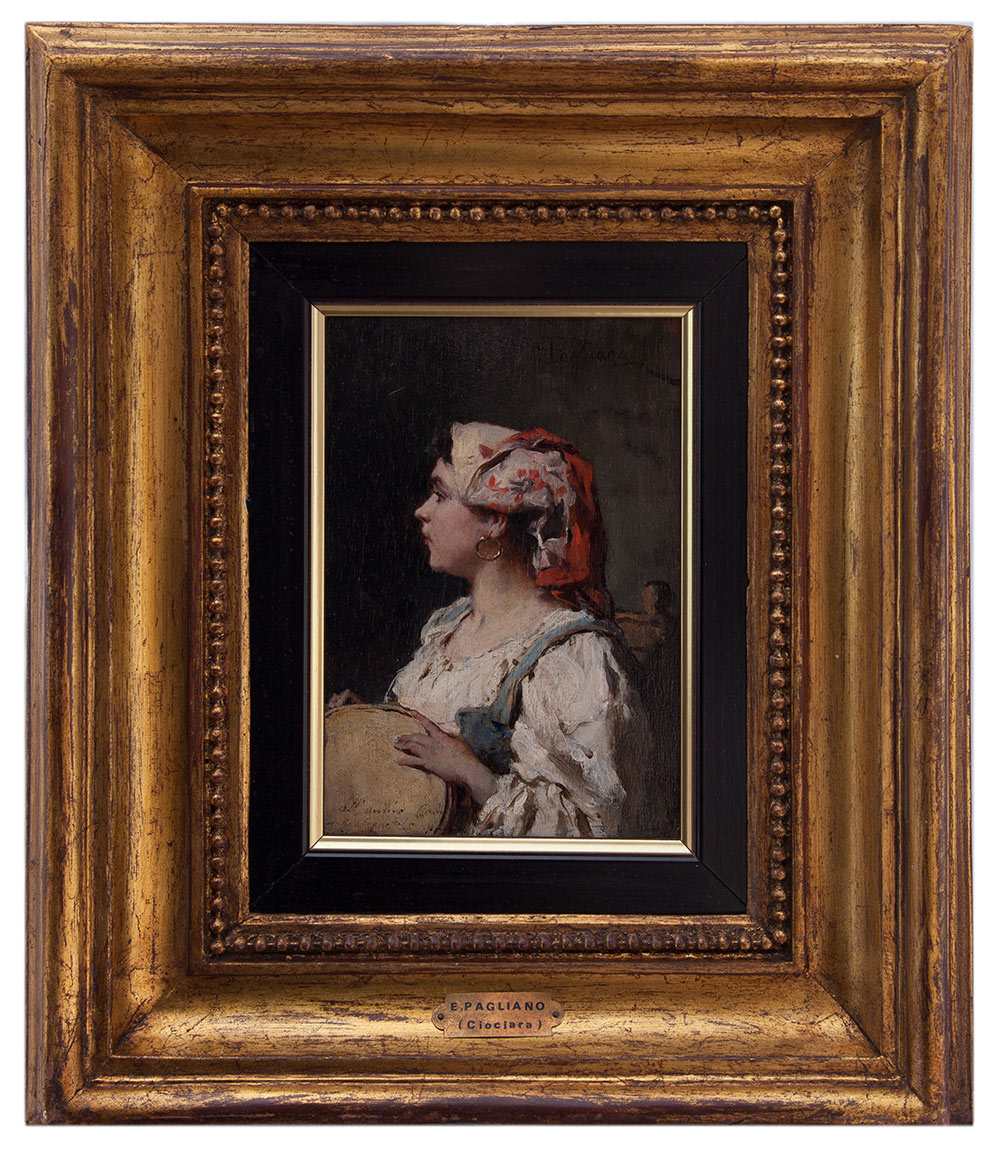 eleuterio pagliano: Fanciulla con tamburello
