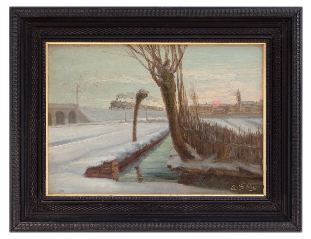 erminio soldera: Tramonto in paese