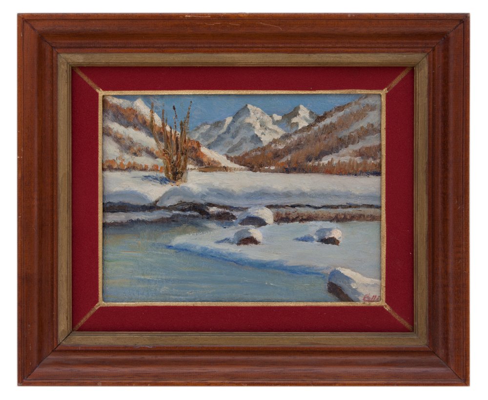 pietro colli: Paesaggio montano innevato