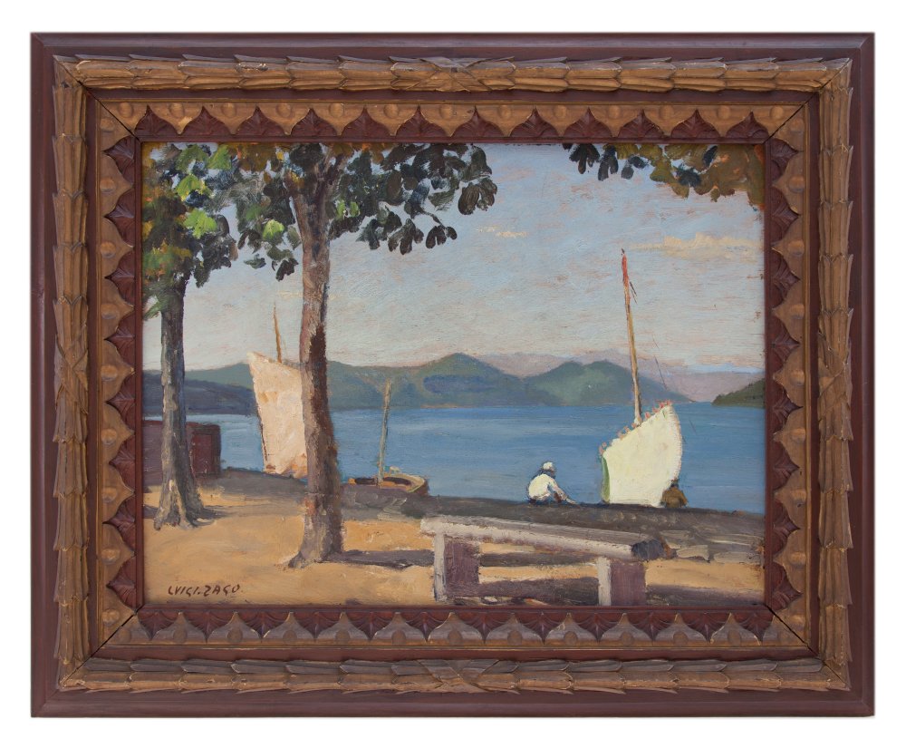 luigi zago: Paesaggio con lago