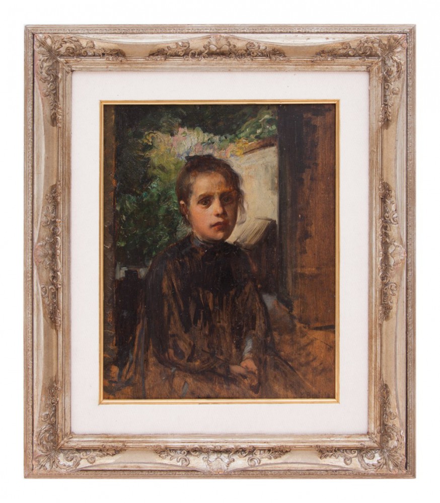 mario bertola: Contadina di Roaglie dat. 1906