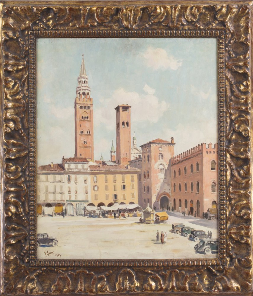 giannino grossi: Il Torrazzo da Piazza Cavour, Cremona