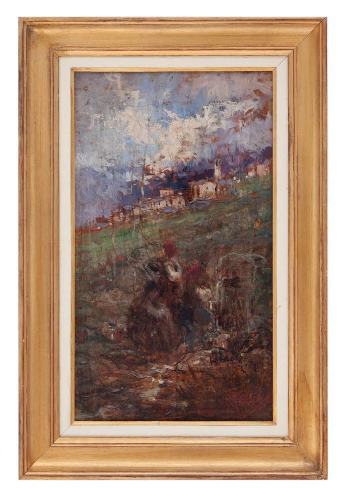 giovanni battista todeschini: Contadine con gerla