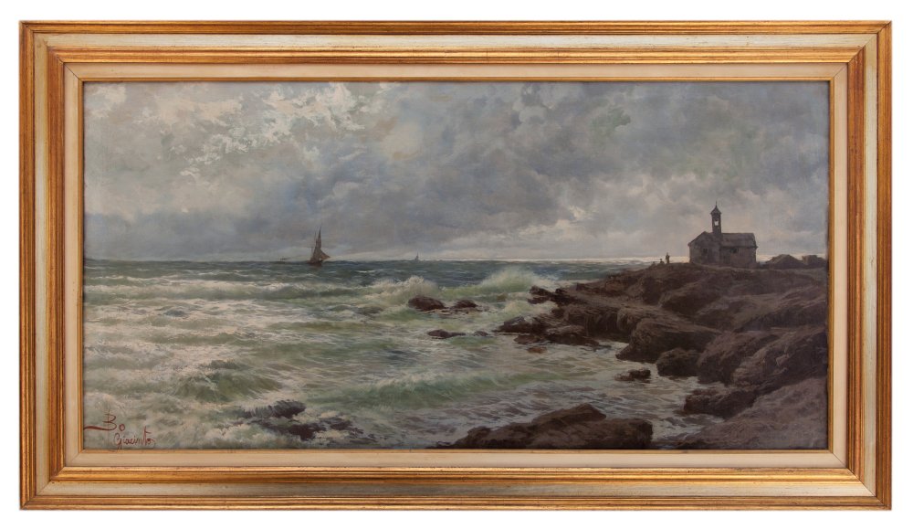 giacinto bo: Mareggiata a Sant'Ampelio, Bordighera