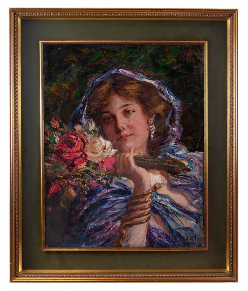 guido levorati: Dama con rose