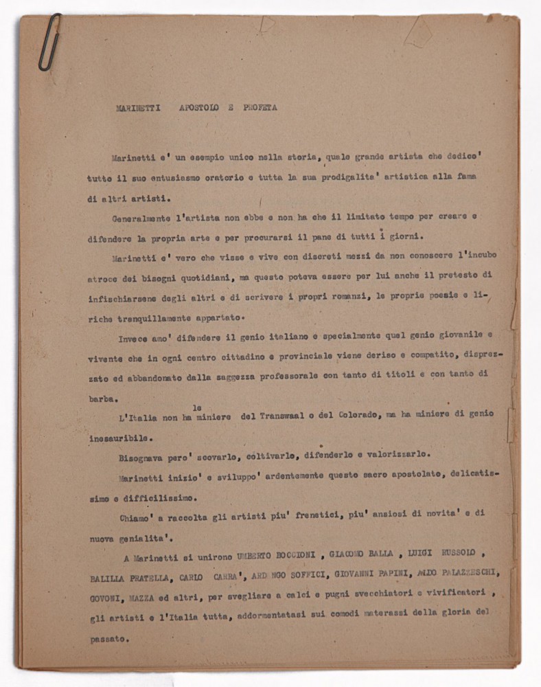 fortunato depero: Marinetti Apostolo e Profeta