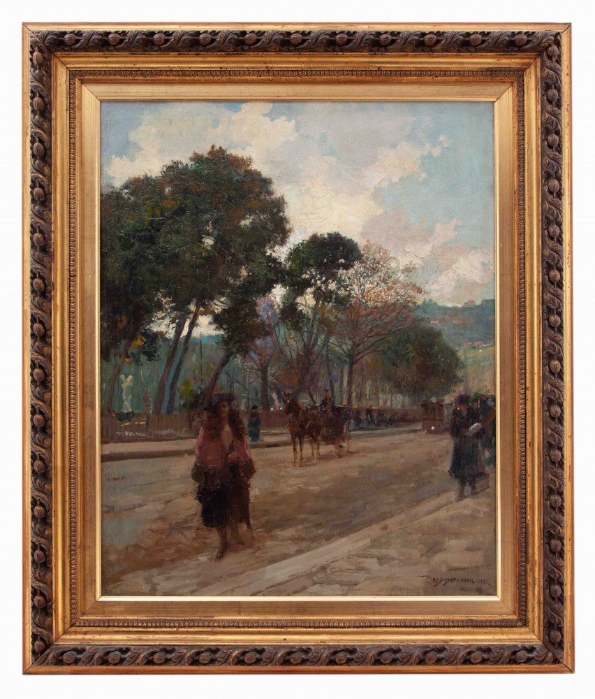 francesco paolo diodati: Passeggiata lungo il viale a Napoli