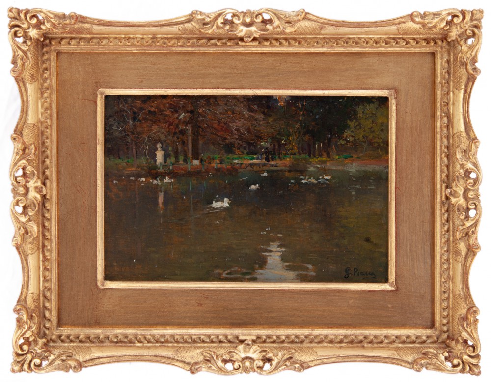 giuseppe ferdinando piana: Stagno a Villa Borghese Roma 