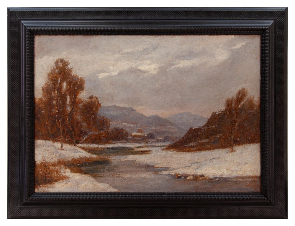 giulio fiori: Neve lungo Il fiume Reno ( Bologna )