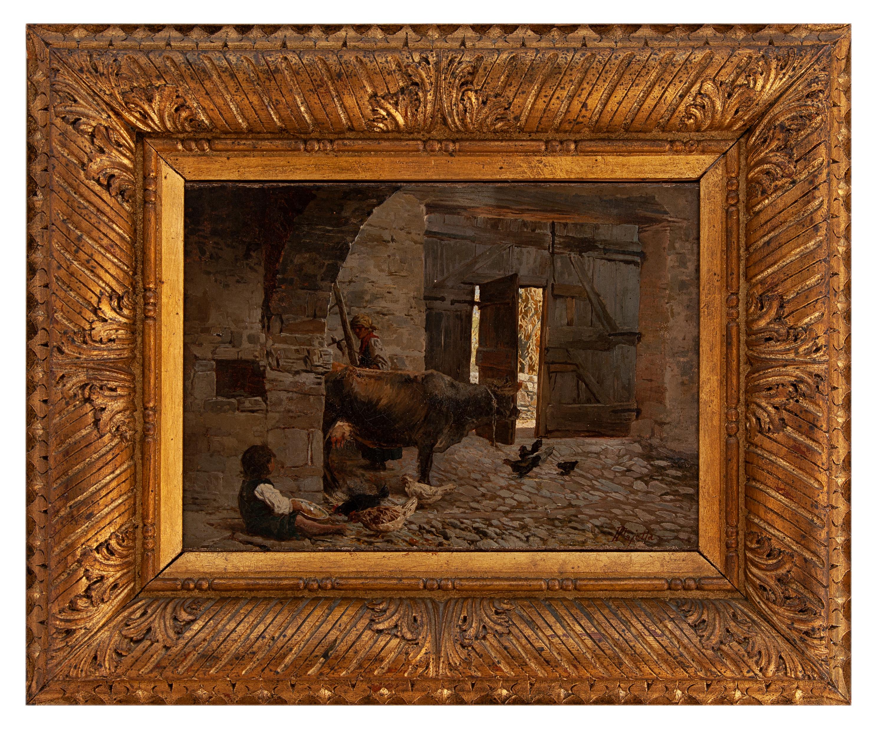 pietro pajetta: Interno con figure