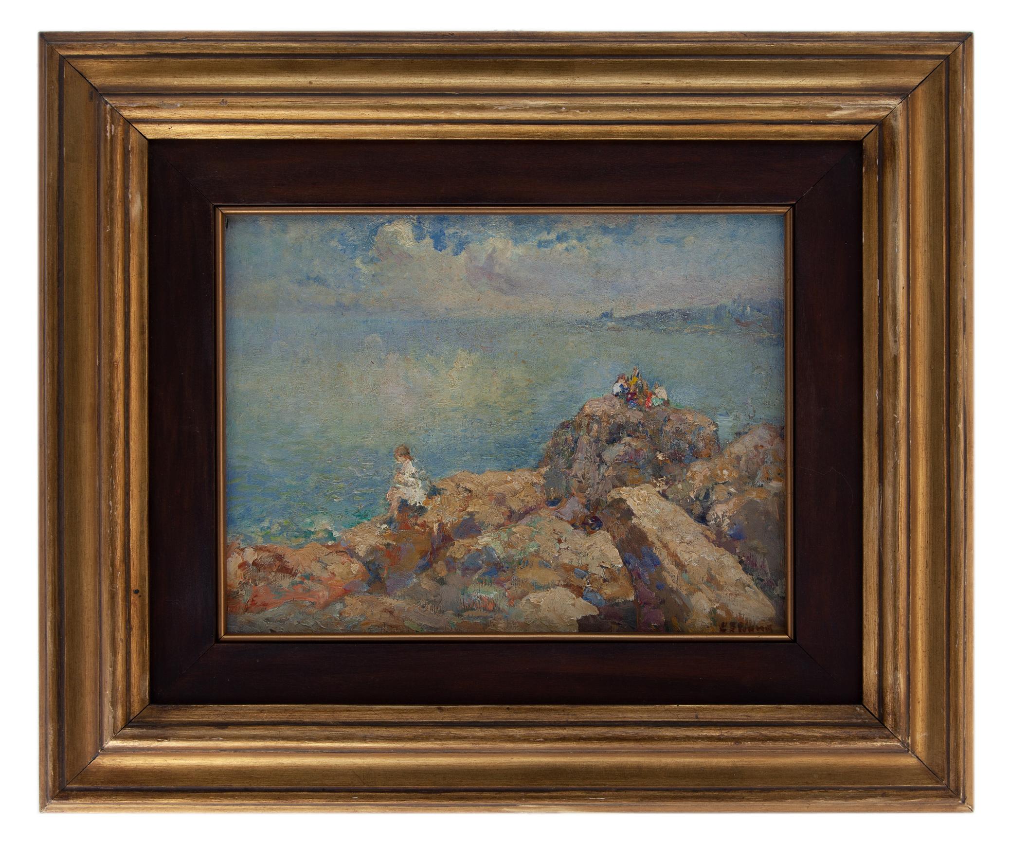 giuseppe f. piana: Figure sugli scogli a Bordighera