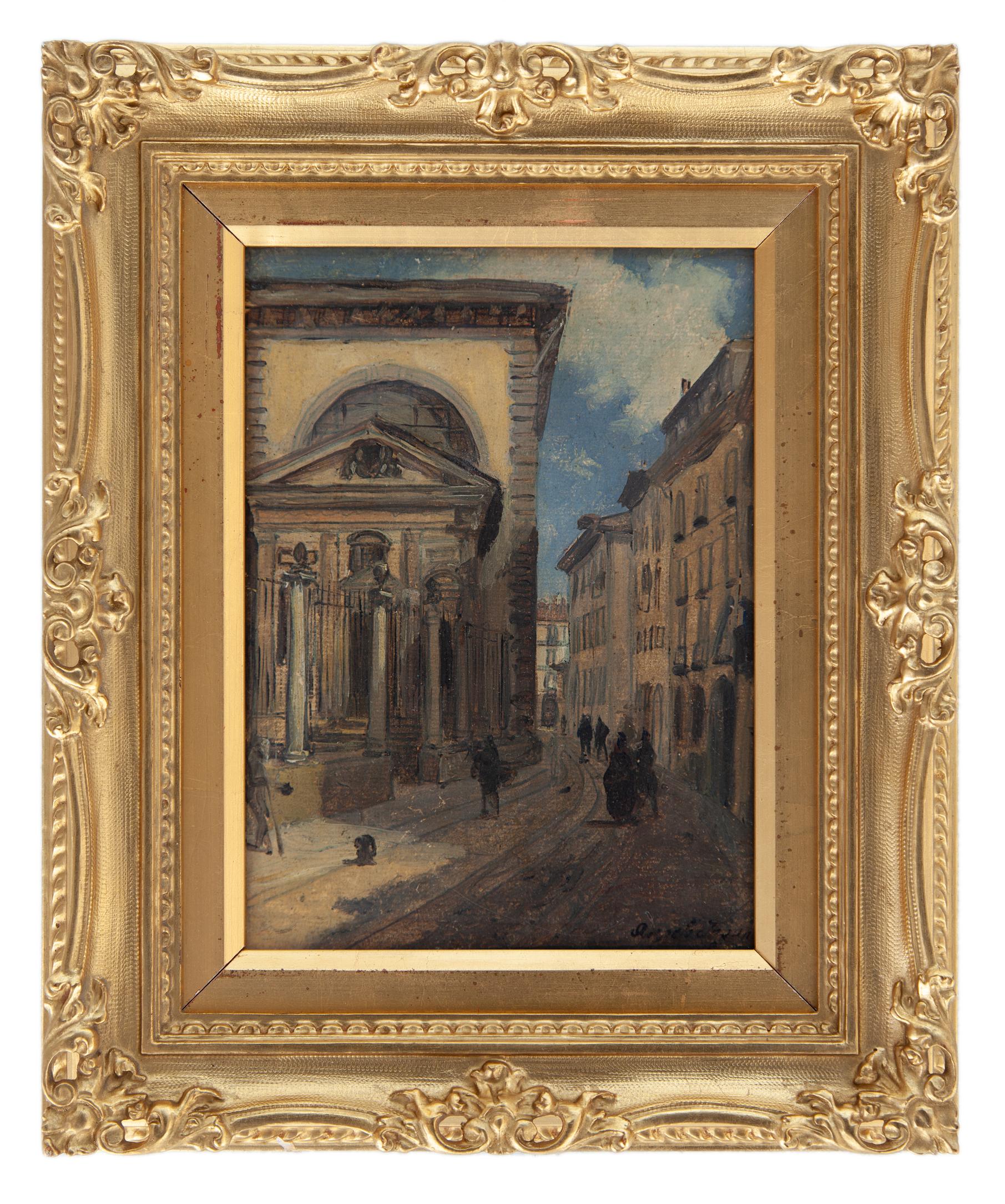 angelo inganni: Una via di Milano