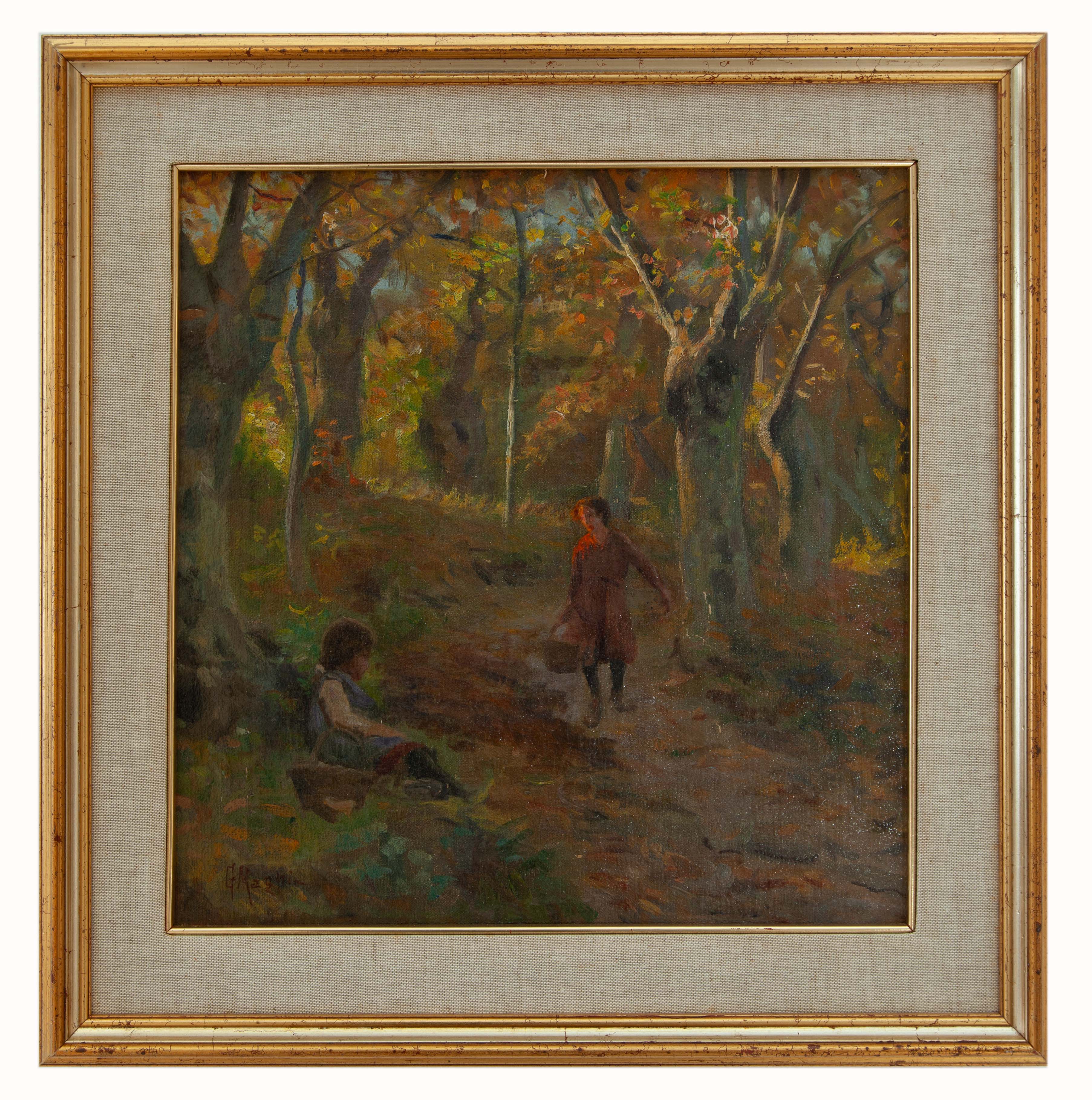 giuseppe magni: La raccolta delle castagne 