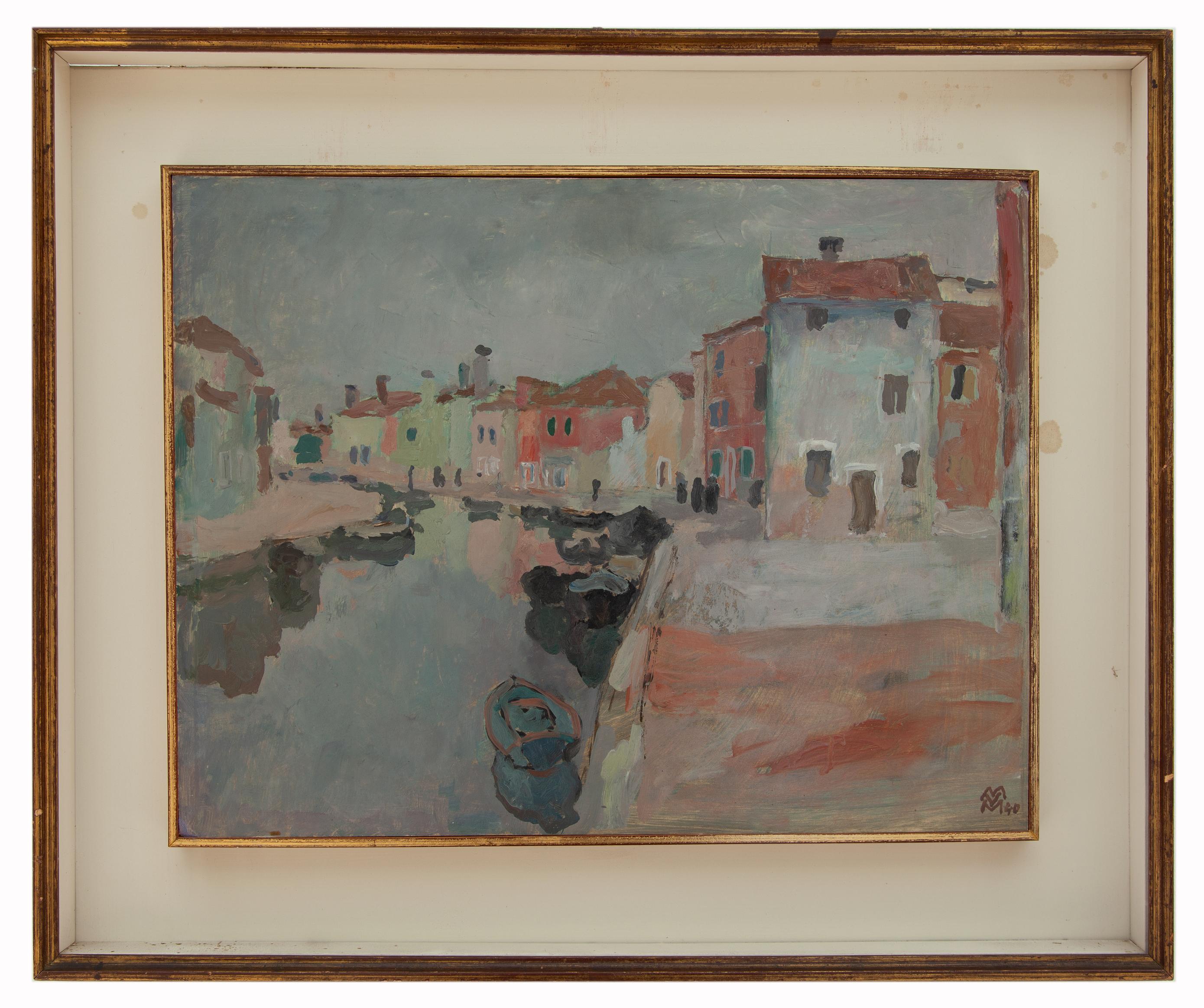 mario vellani marchi: Fondamenta di pescheria a Burano 1940.