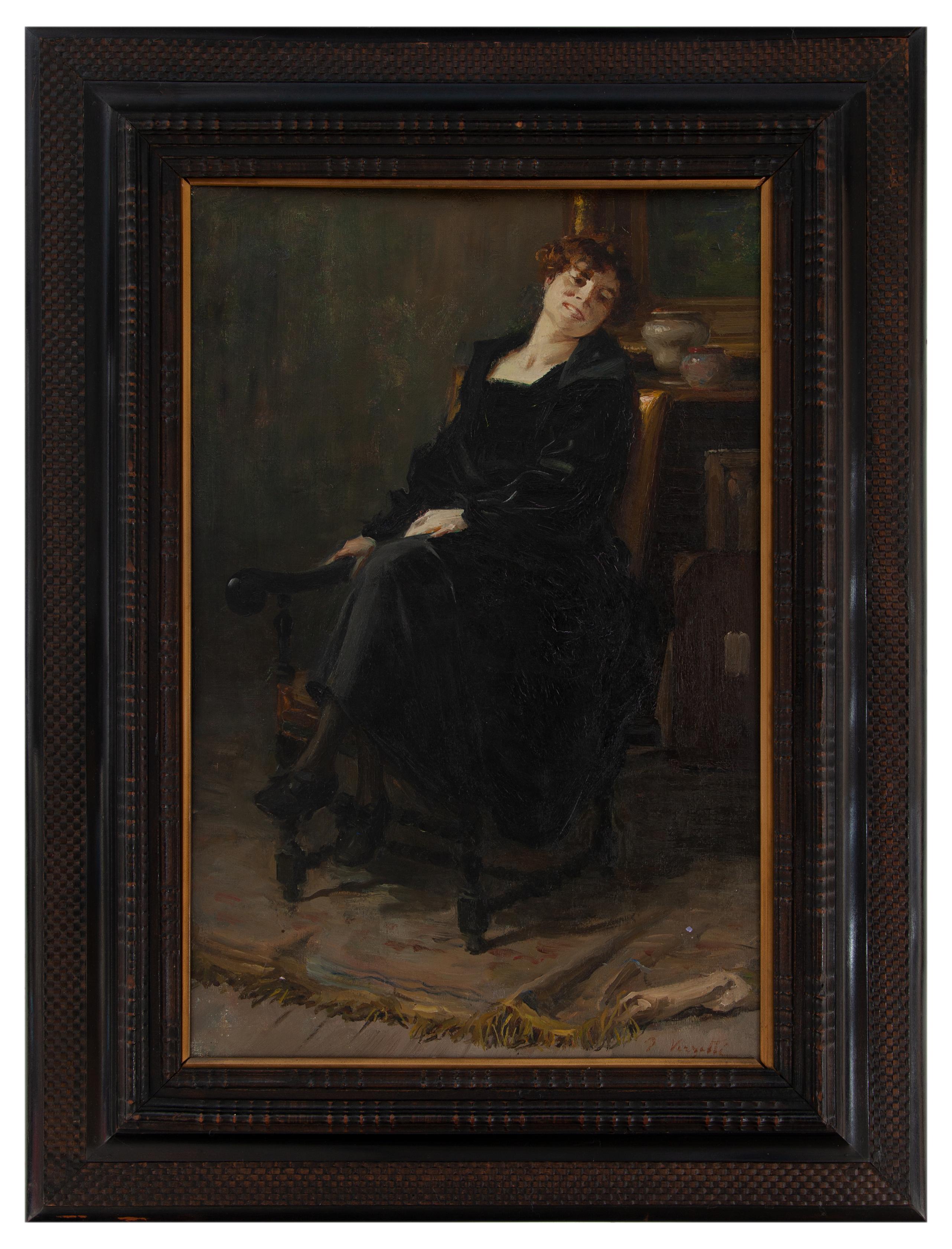 pietro verzetti: Interno con figura