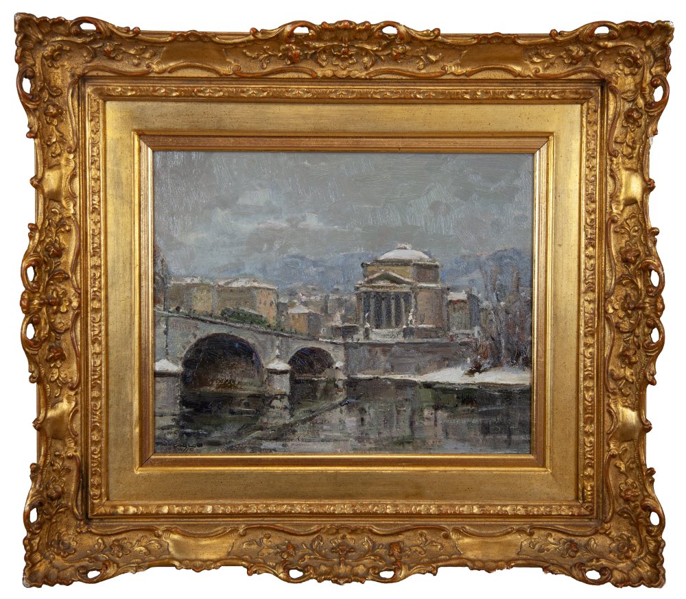 carlo musso: Ponte Isabella e la Gran Madre a Torino sotto la neve