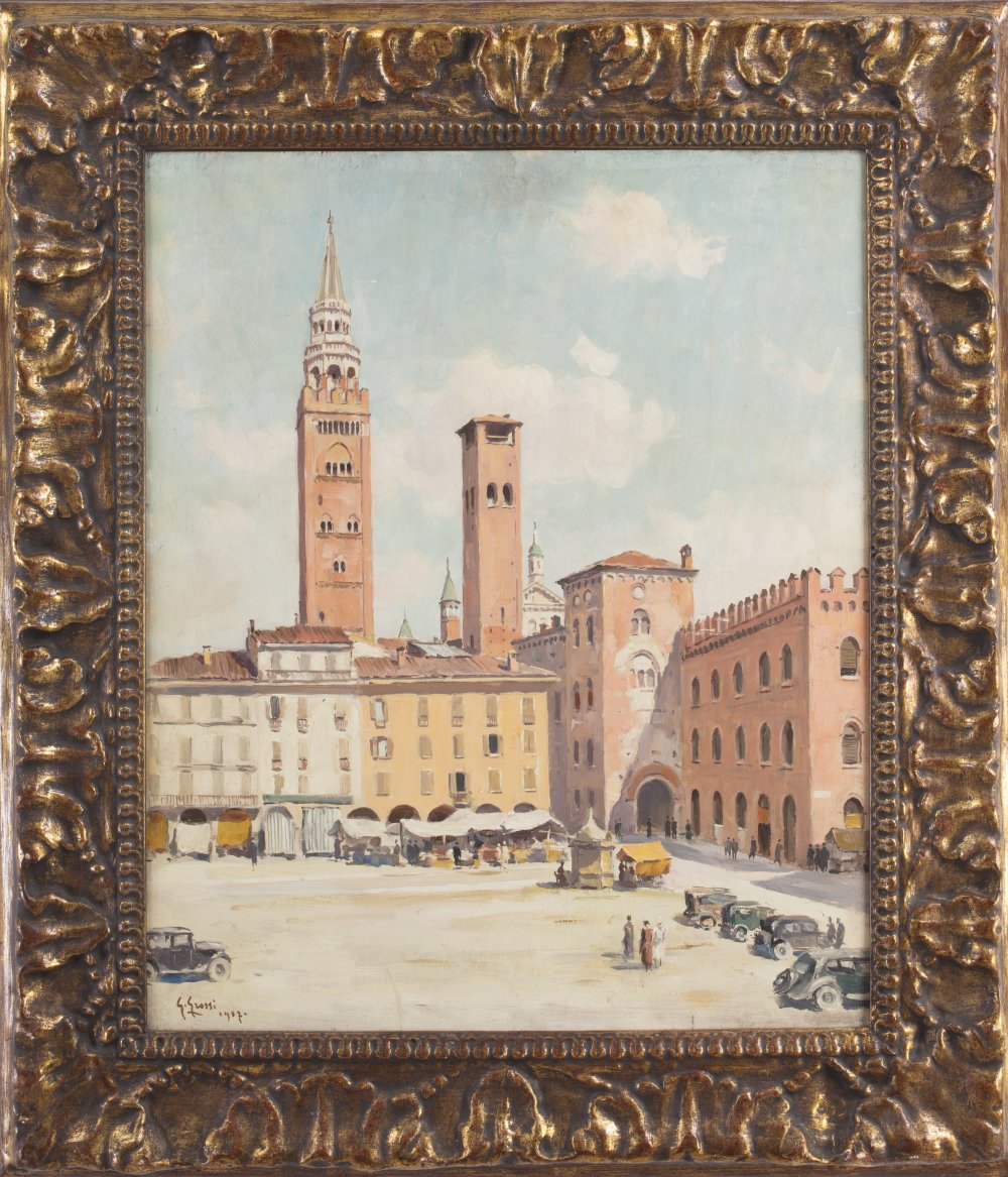 giannino grossi: Il Torrazzo da Piazza Cavour, Cremona