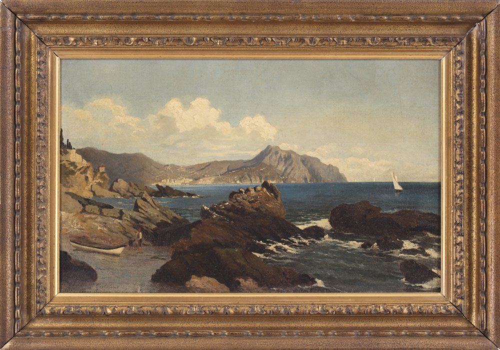 hermann nestel: Veduta di Portofino da Nervi, riviera di Levante